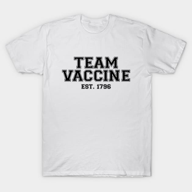 Team Vaccine Black T-Shirt by felixbunny